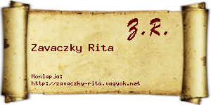 Zavaczky Rita névjegykártya