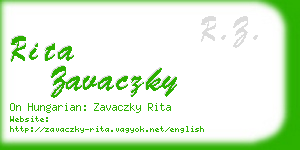 rita zavaczky business card